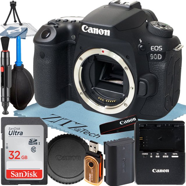 Canon EOS 90D DSLR Camera (Body Only) with 32.5MP CMOS Sensor + SanDisk