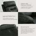 thumbnail image 4 of Spruce & SpringManual Rocker Recliner with Three Positions for Living Room, Black, 4 of 11