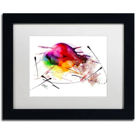 Trademark Fine Art "Abstract 02" Canvas Art by Mako, White Matte, Black Frame
