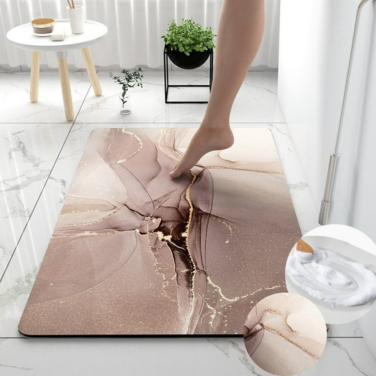 Bath Mat Absorbent Marble Diatomaceous Earth Floor Quick Dry Rug
