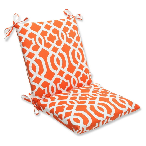 Pillow Perfect Outdoor Indoor New Geo Orange Squared Corners Chair Cushion Walmart Com Walmart Com