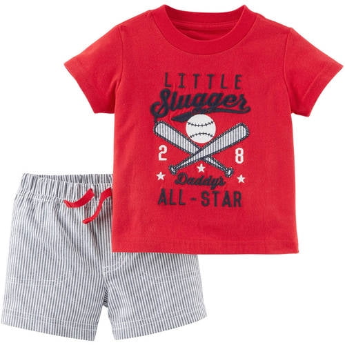 Child of Mine by Carter's Newborn Baby Boy Graphic Tee and Shorts Set ...
