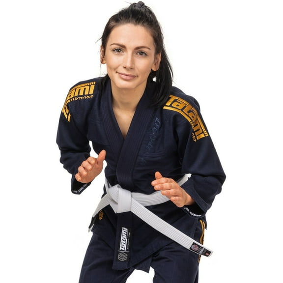 Tatami Fightwear Women's Estilo Black Label BJJ Gi - F4 - Gold/Navy