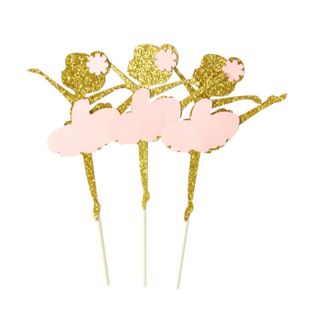 EeaseMX 10 adornos de papel para tartas, palitos de fruta, decoración para mesa de postres