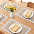 thumbnail image 2 of Farmhouse Placemats Set of 6 Jute Placemats for Dining Table Decor Indoor Outdoor Wide Lace 17.7x11.8inch, 2 of 6