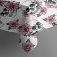 thumbnail image 2 of White Floral Skull Pattern Rectangle Tablecloth 60"x102",Waterproof Polyester Rectangle Table Cloth, Wipeable Spillproof Polyester Tablecloth for Dining, Camping, Indoor and Outdoor, 2 of 6