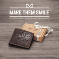 thumbnail image 2 of Human skull Rose handmade leather wallet, minimalist bifold wallet, Skull skeleton leather wallet, Boho style wallet, 2 of 7