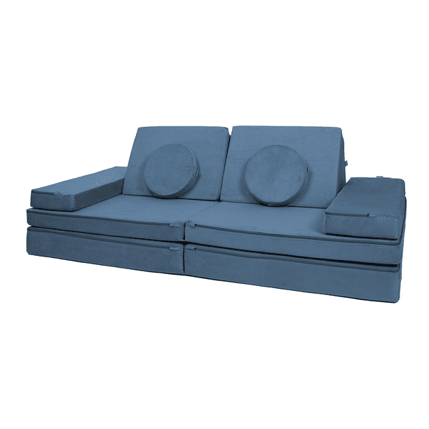 Dundy Plus Sillón de Actividades Modular Infantil, Sofá de Piso para Niños y Adultos, Juego para Niños y Bebés con 8 Piezas. (Indigo)