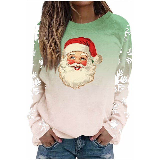 Chandails en Molleton Sans Capuche d'Halloween pour Femmes Imprimé Décontracté Coupe Ample Manches Longues Col Rond Haut d'Hiver pour Automne Printemps Mode de Rue Usage Quotidien Scolaire