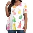 thumbnail image 1 of Pisexur Printemps Tops for Women 2025 Women Mode Été Imprimé Régulier Women Manches Courtes Col Rond Womens Tops Multicolore,5TG, 1 of 7