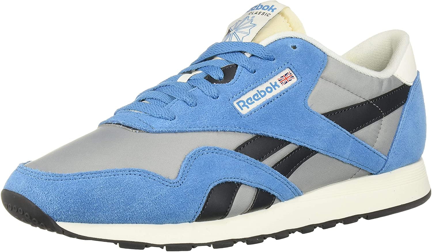 Reebok Men's Classic Nylon Running Shoe, Cyan/Tin/True Grey/Chalk, 3 M