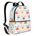 thumbnail image 2 of Lsque Colorful Crabs Pattern Backpack – School Travel Canvas Daypack with Ergonomic Padded Straps, Multiple Compartments & Leather Handle, 2 of 5
