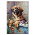 thumbnail image 3 of Funny Bathroom Wall Art CuteLeonberger Dog Canvas Print Dog Bathtub Picture Humor Animal Artwork Painting for Restroom Bathroom, Black Dog Bathroom Decor, Christmas Gifts, 3 of 5
