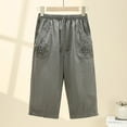 thumbnail image 2 of Women's Embroidered Bermuda Shorts High-Rise Knee Length Short Pant with Pockets, 2 of 6