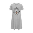 thumbnail image 2 of Sakmal Plus Size Moomoo Womens Nightgown Gray Short Halloween Lightweight Sleepshirt Short Sleeve Ghost Print Nightgowns for Women, 2 of 5