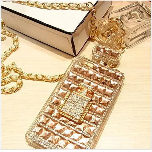 Luxury Diamond Perfume Bottle Case TPU Rhinestone Bling Cover Coque for Iphone 15 14 11Pro 13 Pro max 12 mini XS Max XR 16 Plus tzw