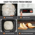thumbnail image 2 of 22-In-1 KOKUKAKU Compact Automatic Bread Maker Machine, 1LB/1.5LB Programmable 2 Loaf Sizes, 3 Crust Colors, Small Digital Home Bakery with Dough, Cake, Jam, Yogurt, Non-stick Pan, White, 2 of 8
