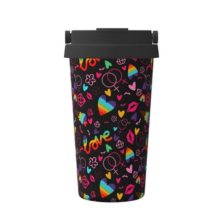 

Adobk Lgbt Rainbow For Pride Print Stainless Steel Coffee Mug -Vacuum Insulated Coffee Tumbler - Leakproof Travel Mugs Insulated for Hot & Cold Drinks