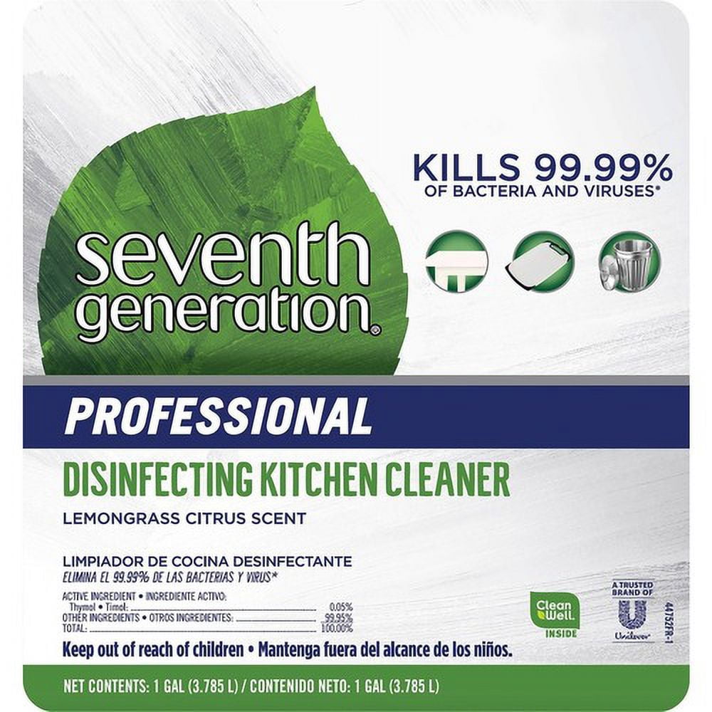 Seventh Generation Disinfecting Kitchen Cleaner Refill 128 fl oz (4 quart) - Lemongrass Citrus Scent - 1 Each - Multi