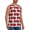 thumbnail image 2 of Yiaed Cute Red Crab Print Men's Singlet Vests Summer Running Muscle Tank Tops Gym Undershirt Round Neck Sleeveless for man, 2 of 5