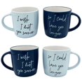 thumbnail image 2 of TMD Retail Ceramic Mug Set of 2 - I Wish I Knew You Sooner So I Could Love You Longer Themed Mugs - Ceramic Mugs with Light Blue & Navy Color - 18 Oz Ceramic Mug for Bridal Parties, Wedding Gift, Etc., 2 of 5