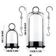 thumbnail image 3 of 2 PACK Wide Versatile Metal Candle Holder in Black with Handmade Thick,Heavy Sturdy Glass Dome for Pillar Candle,Industrial,Modern,Shelf,Mantel,Veranda,Porch, 3 of 6