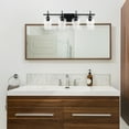 thumbnail image 4 of Bestco Four-Light Wall Sconce Vanity Lights with Glass Shade, Matte Black, 4 of 8