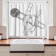 thumbnail image 2 of Ambesonne Popstar Party Kitchen Curtains, Rock High Sign, 55"x39", Black and White, 2 of 3