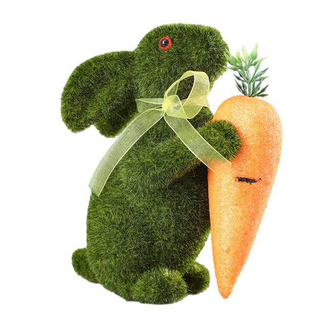DOLITY Easter Bunny Ornament Craft Easter Rabbit Decor for Indoor Shelf Decorations Carrot