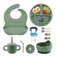 thumbnail image 1 of Set de alimentación para bebés SHGMEET con ventosa de silicona, platos y cucharas, 1 of 8
