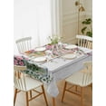 thumbnail image 2 of Pink Spring Floral Rectangle Tablecloth, Wooden Elegant Farmhouse Botanical Waterproof & StainResistant Tablecloth, Washable Oil-proof Table Cover for Dining/Party/Wedding/Camping/Buffet 60x102 In, 2 of 9
