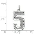 thumbnail image 2 of 14K White Gold 14kw Casted Large Diamond Cut Number 5 Charm, 2 of 2