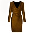 thumbnail image 6 of TIANEK Ladies Bridal Shower Dress V-Neck Solid Elegant Prom Gown Sundress Long Maxi Dress, 6 of 7