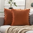 thumbnail image 1 of 1 Uds. Fundas de almohada con borlas, funda de cojín bohemio, suave, decorativa, cuadrada, acogedora, moderna, para el hogar, para sofá, cama, silla, naranja, 40x40cm Jormftte HMJM061-6, 1 of 4