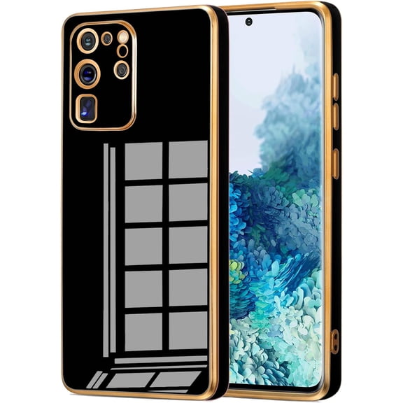 Galaxy S20 Ultra Case,  for Electroplated Samsung Galaxy S20 Ultra 4G/5G Phone Case, Case Soft TPU Protective Shockproof Flexible Samsung Galaxy S20 Ultra Case 6.9 inch, Black