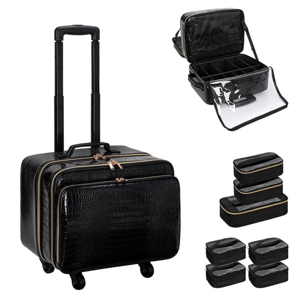 Estuche de maquillaje OCHEAL Rolling con 7 bolsas transparentes de 20 pulgadas