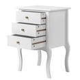 thumbnail image 6 of Zimtown Nightstand with 3 Drawers Cabinet, End Beside Table, Curved Legs  Sofa Side Furniture Wooden, White, 6 of 12