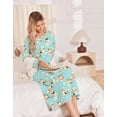 thumbnail image 2 of Ekouaer Long Sleeve Nightgowns for Women Calf Length Sleepwear Long Sleepshirts Crewneck Sleep Dress, 2 of 6