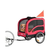 VEVOR Dog Bike Trailer, Supports up to 100 lbs, Pet Cart Bicycle Carrier for Small & Large Dogs, Easy Folding Frame with Quick Release Wheel, Universal Bicycle Coupler, Reflector, Flag,Internal Leash
