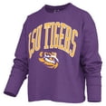 thumbnail image 2 of Women's Pressbox Purple LSU Tigers Motley Boxy Waist-Length Long Sleeve T-Shirt, 2 of 3