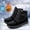 Black, variant on QISIWOLE Winter Boots Women Waterproof Snow Shoes Flat Casual Ankle Boots Plus Size Shoes,Clearance