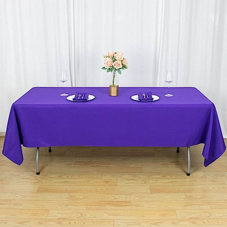 

BalsaCircle 60 x 102 Premium Polyester Rectangular Tablecloth Table Linens Purple