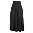 thumbnail image 2 of Falda larga plisada con cinturón dividido lateral de cintura alta para mujer Falda maxi con bolsillo sólida Sweethay FS8985-04, 2 of 6