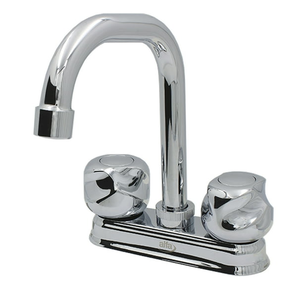 Llave Mezcladora Baño Lavabo Alfa Cuerpo De Latón Cromada Reguilete Moderna