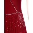 thumbnail image 7 of TiaoBug Women's Lyrical Ballet Contemporary Dance Ice Skating Asymmetrical Dress Burgundy L, 7 of 7
