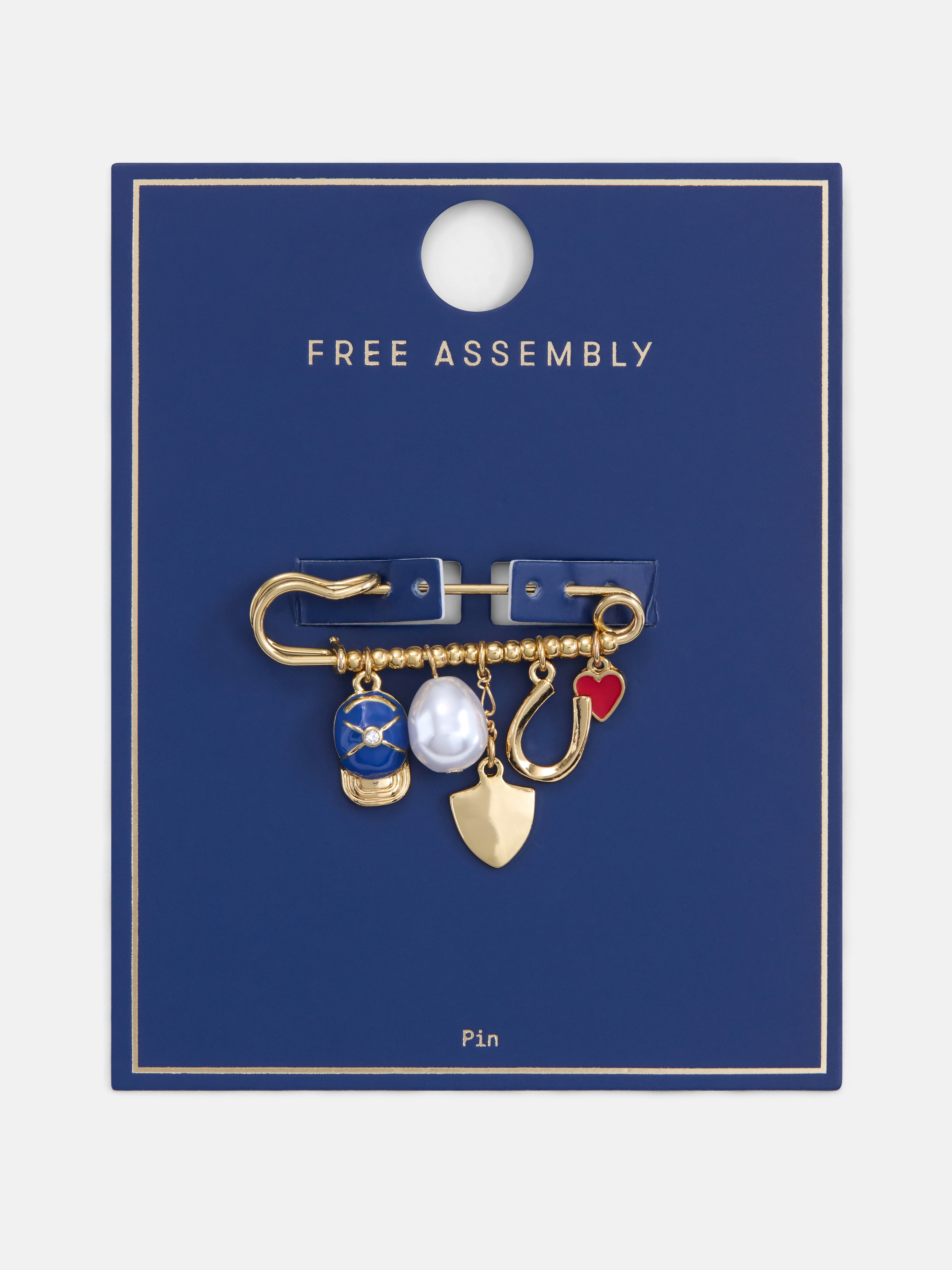 Free Assembly Women's Goldtone Charm Brooch with Pearlescent Bead