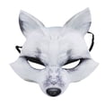 thumbnail image 1 of KAKOWELY Máscara de media cara, disfraz de EVA, máscara de animal, accesorio para disfraz de cosplay, para Halloween, carnaval, mascarada (blanco), 1 of 5