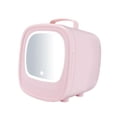 thumbnail image 4 of Mini refrigerador Gloria 6L con espejo de maquillaje LED rosa, 4 of 9