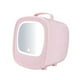 thumbnail image 4 of Mini refrigerador Gloria 6L con espejo de maquillaje LED rosa, 4 of 9