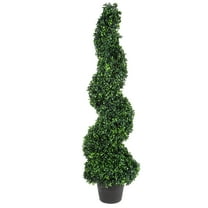 Pure Garden Faux Tree - 50-Inch Spiral Boxwood Plant for Indoors and Out